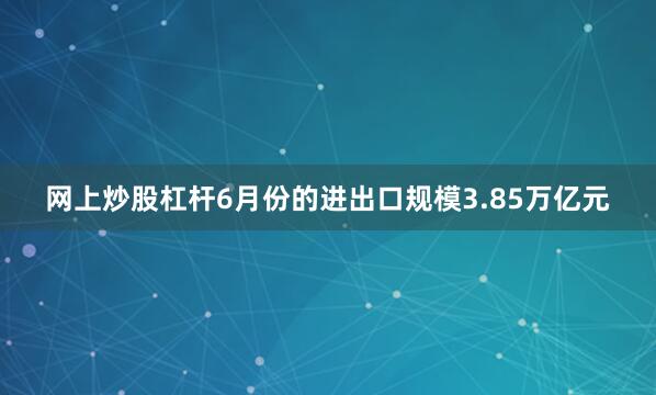 网上炒股杠杆6月份的进出口规模3.85万亿元