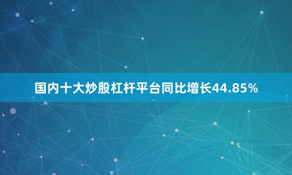 国内十大炒股杠杆平台同比增长44.85%
