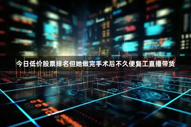 今日低价股票排名但她做完手术后不久便复工直播带货